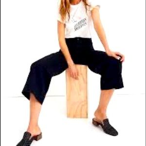 Madewell black Emmett wide-leg crop pants size 25p